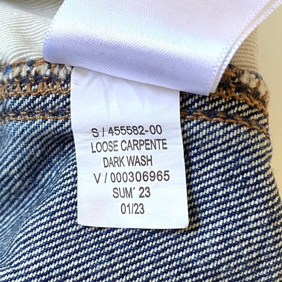 Gap Mens 90s Loose Carpenter Jeans 33x32 Relaxed Fit Dark Wash - Picture 9 of 12